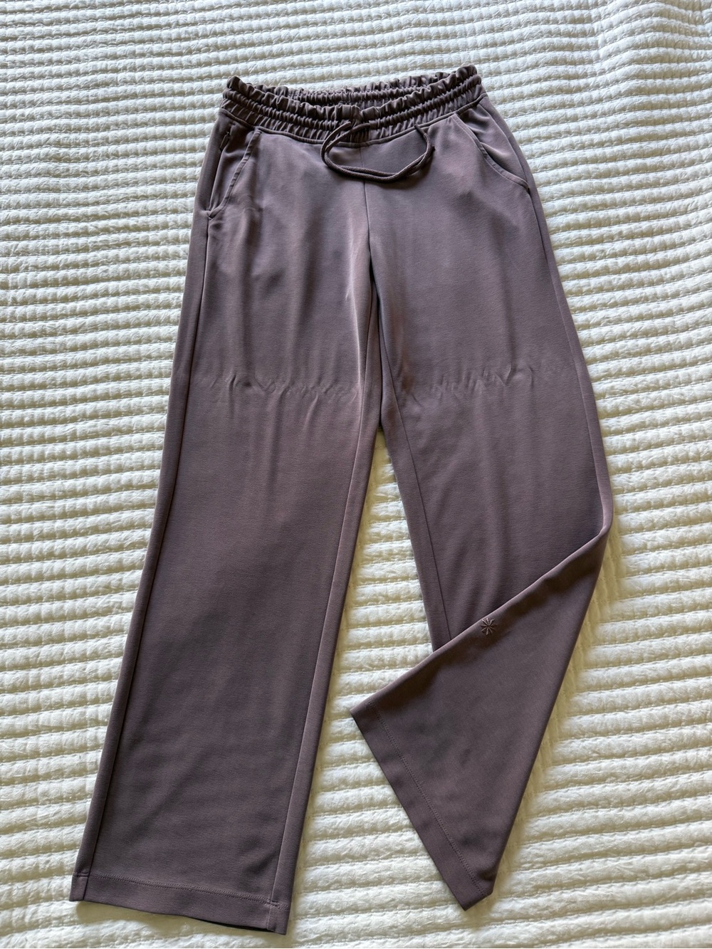 Athleta Seasoft Bubble Hem Hoodie and Pant Soft Mauve - Picture 3 of 3